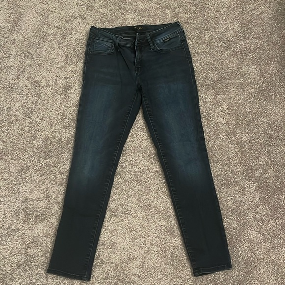 Mavi Gold Ada Mid Rise Dark Blue Wash Boyfriend Jeans 24X27 - Picture 1 of 14